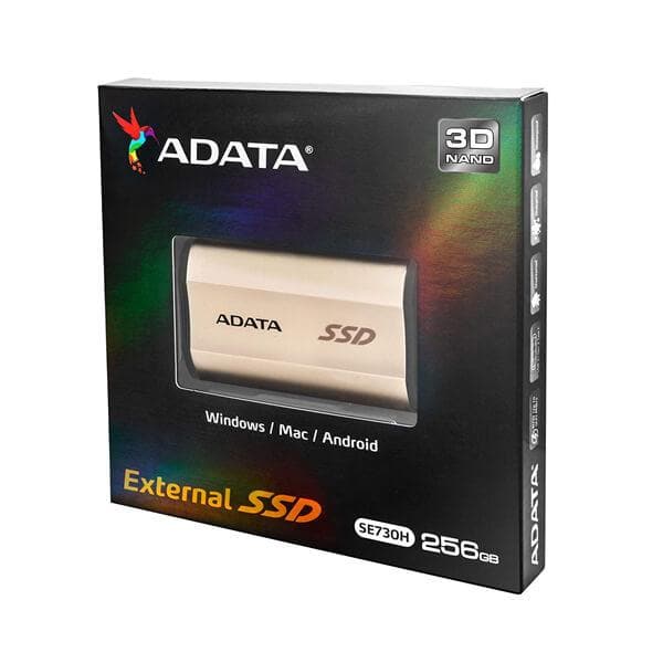 ADATA SE730H 256GB Gold Gen2 External Solid State Drive (SSD)