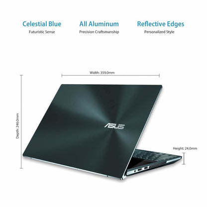 ASUS ZENBOOK PRO DUO, INTEL CORE I7 9TH GEN 15.6 INCH 4K UHD OLED TOUCH LAPTOP (32GB RAM/1TB NVME SSD/WINDOWS 10/6GB RTX 2060 GRAPHICS CARD/CELESTIAL BLUE/2.50 KG), UX581GV-HM7201T