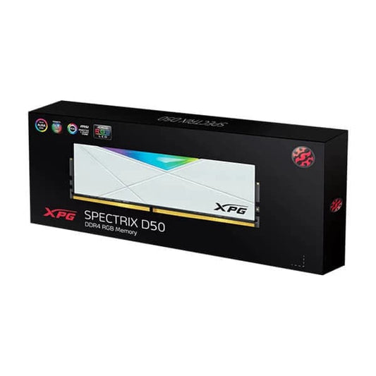 ADATA XPG Spectrix D50 RGB 32GB ( 32GB x 1 ) 3600MHz DDR4 RAM ( White ) ( CL18 )