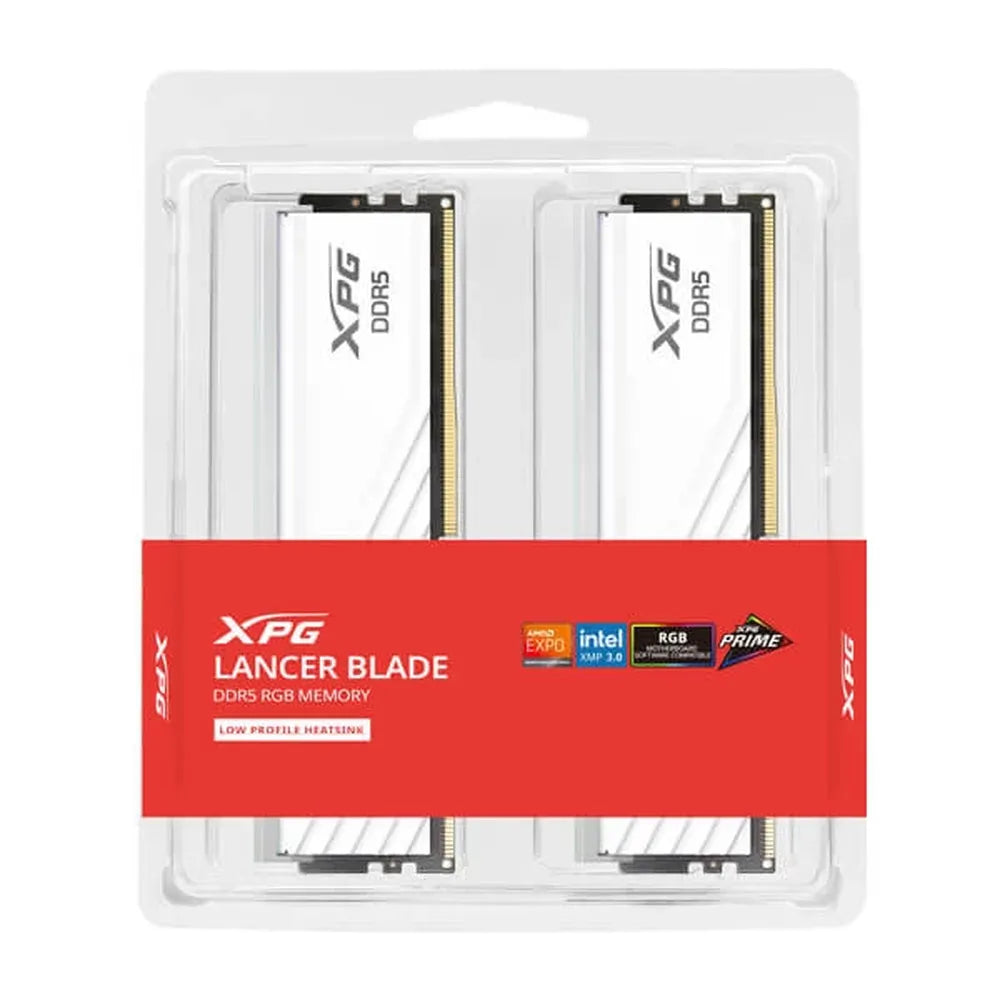 ADATA XPG Lancer Blade RGB 64GB ( 32GB x 2 ) 6000MHz DDR5 RAM (White) ( CL30 )