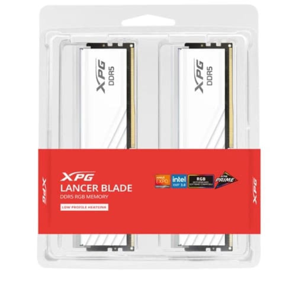 ADATA XPG Lancer Blade RGB 32GB (16GB x 2 ) 6000MHz DDR5 RAM ( White ) ( CL48 )