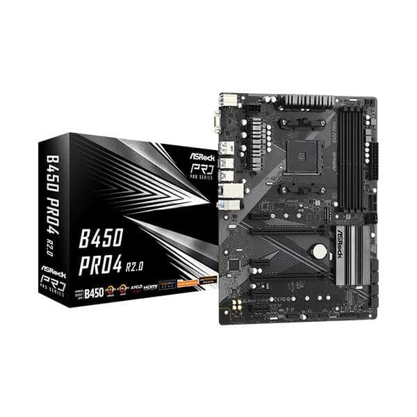 ASROCK B450 Pro4 R2.0 DDR4 AMD Motherboard