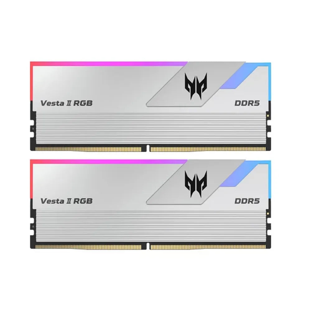 ACER Predator Vesta II RGB 64GB ( 32GBx2 ) 6000MHz DDR5 Desktop RAM (Silver) ( CL30 )