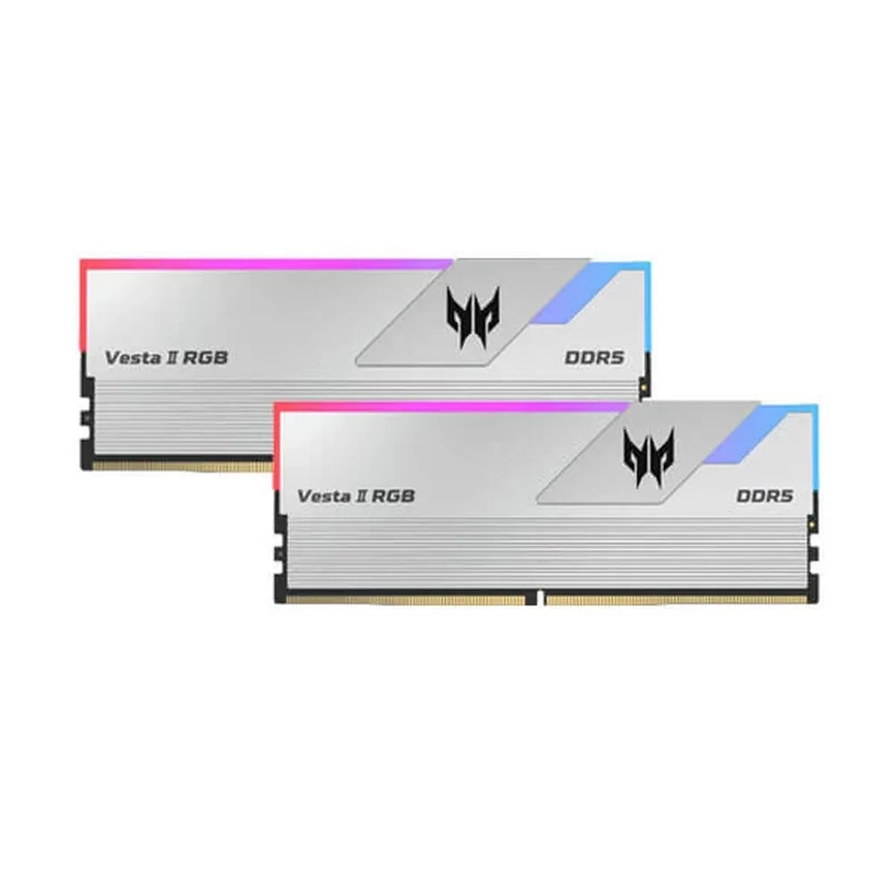 ACER Predator Vesta II RGB 32GB ( 16GBx2 ) 6000MHz DDR5 RAM ( Silver ) ( CL32 )