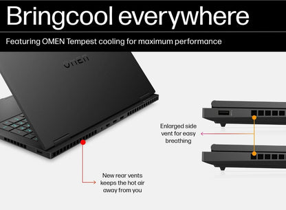 HP OMEN GAMING,13TH GEN INTEL CORE I7-13700HX, 8GB RTX 4070,16GB DDR5, 1TB SSD,16.1-INCH (40.9 CM), FHD, IPS, GAMING LAPTOP 165HZ, RGB BACKLIT KB, B&O (WIN 11, OFFICE 21, BLACK, 2.35 KG) WF0262TX