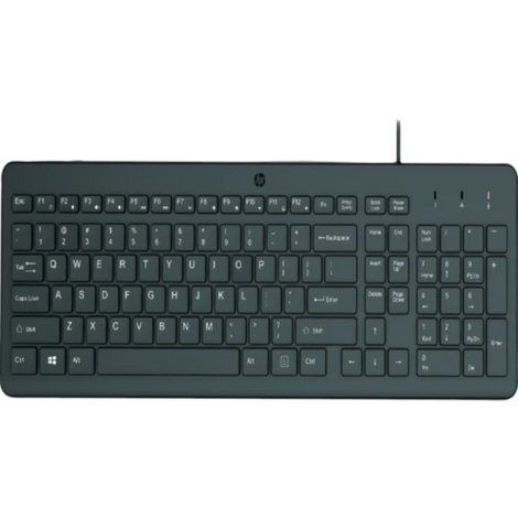 HP 150 Full Size Membrane Switch Wired Gaming Keyboard ( Black ) ( 240J7AA )