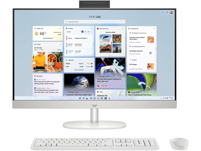 HP AIO 27 13th Gen Intel Core i3-1315U, 8GB, 512GB SSD, Intel UMA Graphics, 27 Inch FHD, Win 11, MS Office 2024, Shell White, CR0902IN