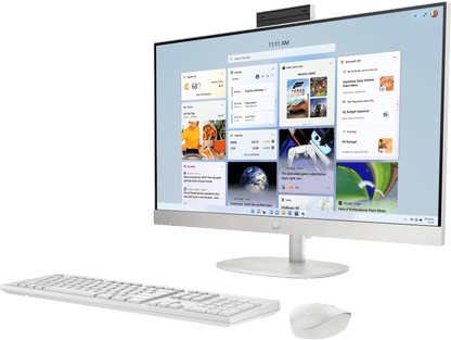 HP AIO 27 13th Gen Intel Core i3-1315U, 8GB, 512GB SSD, Intel UMA Graphics, 27 Inch FHD, Win 11, MS Office 2024, Shell White, CR0902IN
