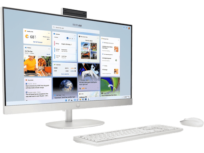 HP AIO 27 13th Gen Intel Core i3-1315U, 8GB, 512GB SSD, Intel UMA Graphics, 27 Inch FHD, Win 11, MS Office 2024, Shell White, CR0902IN