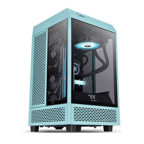 THERMALTAKE Tower 100 TG Type-C ITX (USB-3.2 Gen 2) Mini Tower Cabinet (Turquoise)