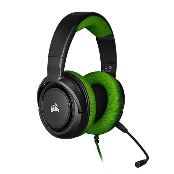 CORSAIR HS35 3.5mm Wired Stereo Gaming Headphones With Mic ( Green ) ( PC/Mobile/Mac/Xbox )