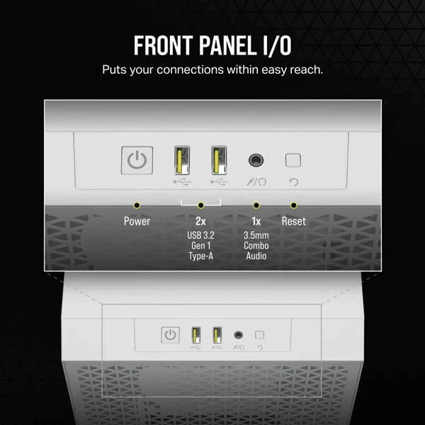 CORSAIR 3000D SI Edition ATX Mid Tower Cabinet (White) Without Fans