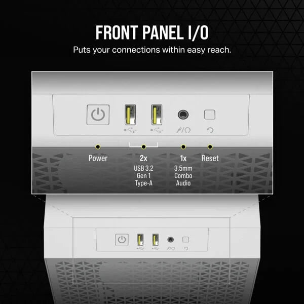 CORSAIR 3000D SI Edition ATX Mid Tower Cabinet (White) Without Fans