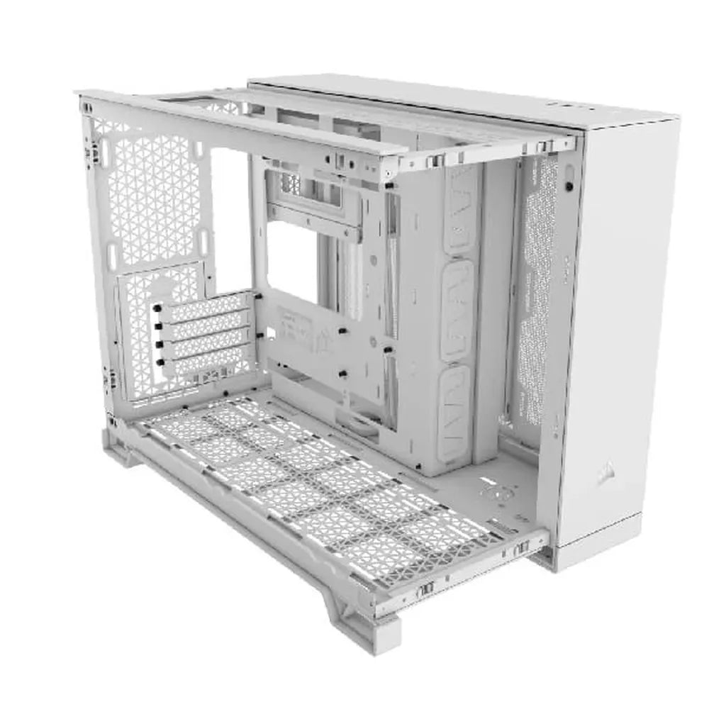 CORSAIR 2500D Airflow MATX Mini Tower Dual Chamber Cabinet (White)