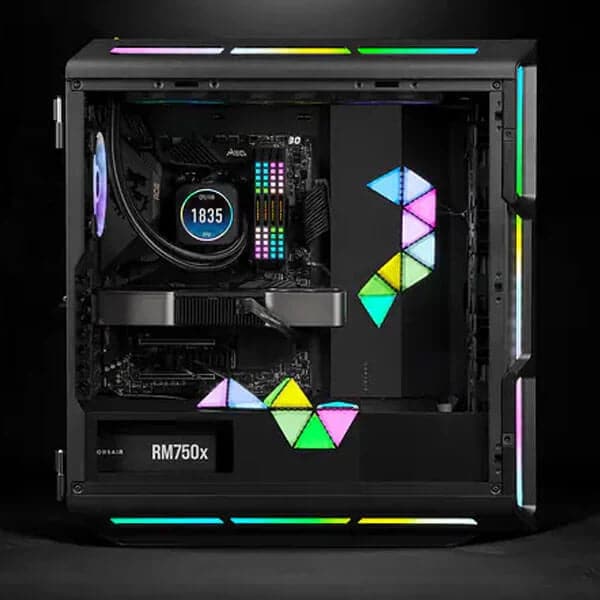 CORSAIR ICUE LC100 Mini Triangle Case Accent RGB Lighting Panels (9x Tile Expansion Kit)