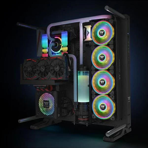 THERMALTAKE Riing Quad 12 TT Premium Edition 120mm Cabinet Fans (Black) (Triple Pack)