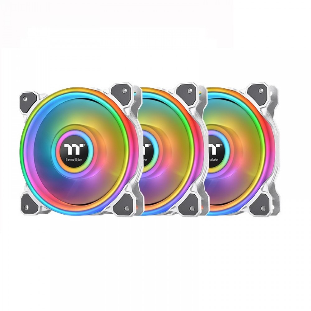 THERMALTAKE Ring Quad 12 TT Premium Edition 120mm Cabinet Fans (White) (Triple Pack)