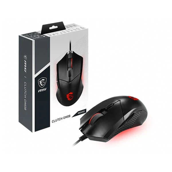 MSI Clutch GM08 Wired Ambidextrous Gaming Mouse ( CLUTCH-GM08 ) ( 4200DPI / 6 Macro Button ) ( Black )