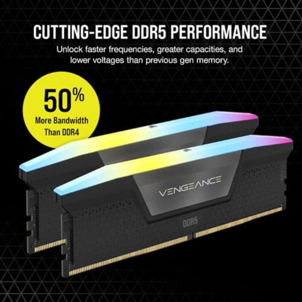 CORSAIR Vengeance RGB 16GB ( 16GBx1 ) 5200MHz DDR5 Desktop RAM ( CL40 )