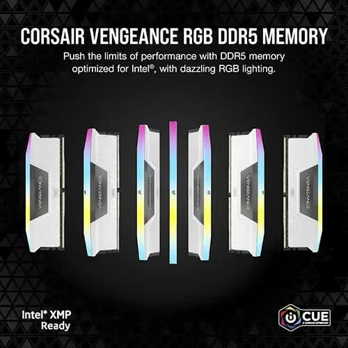 Corsair Vengeance RGB White 64GB (32GBx2) 6000MHz CL30 DDR5 RAM