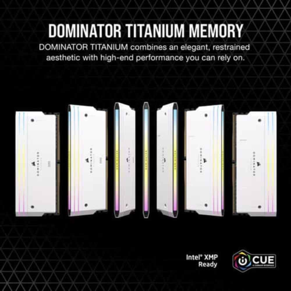 CORSAIR Dominator Titanium RGB 32GB ( 16GB x 2 ) 6000MHz DDR5 RAM ( White ) ( CL30 )