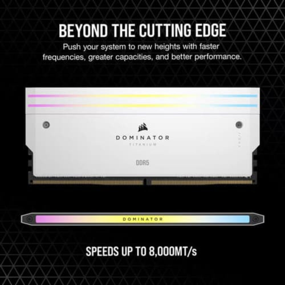 CORSAIR Dominator Titanium RGB 32GB ( 16GB x 2 ) 6000MHz DDR5 RAM ( White ) ( CL30 )