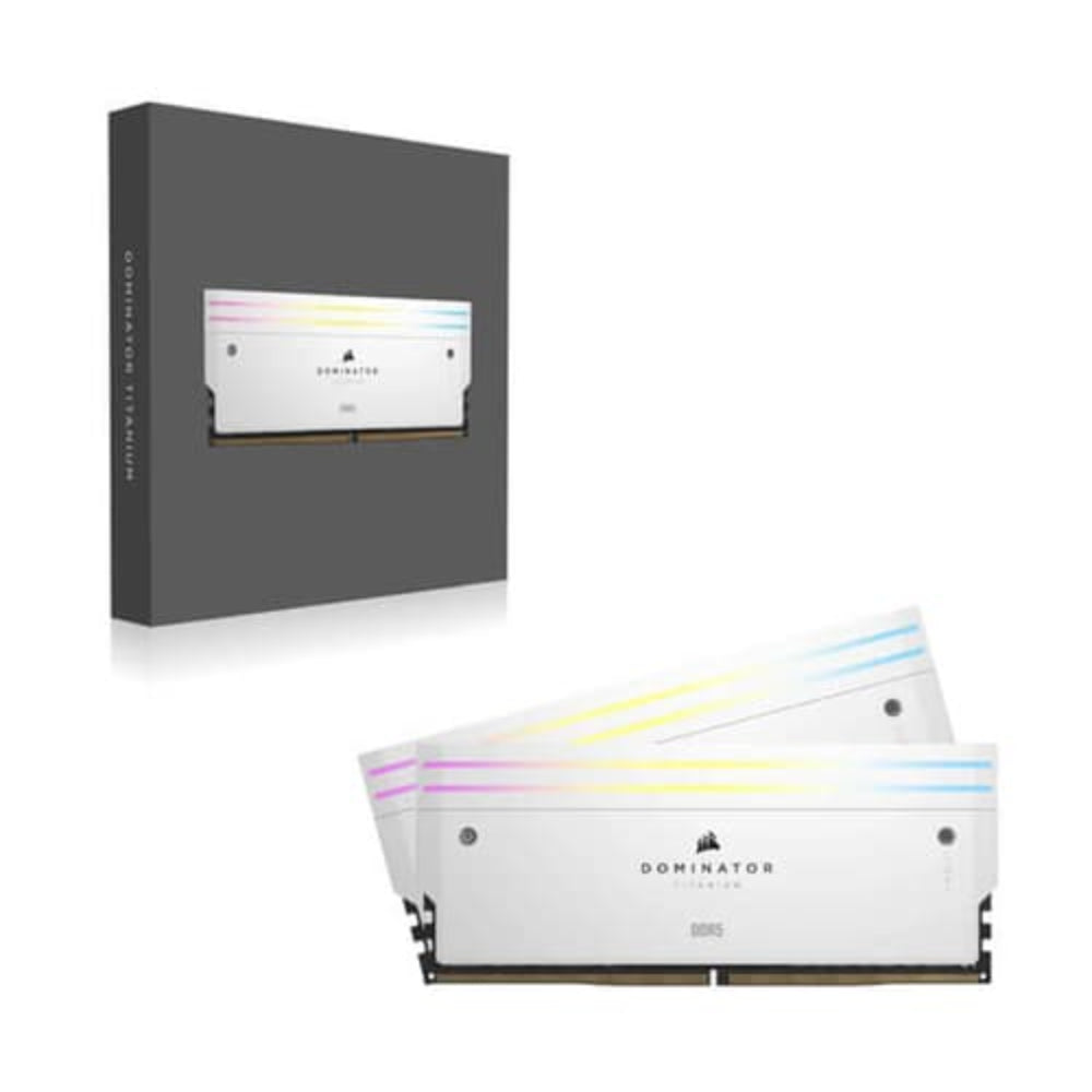CORSAIR Dominator Titanium RGB 32GB ( 16GB x 2 ) 6000MHz DDR5 RAM ( White ) ( CL30 )