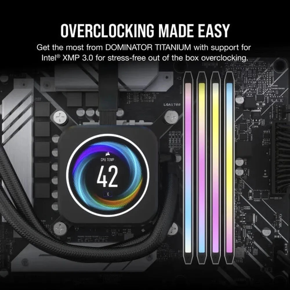 CORSAIR Dominator Titanium RGB 64GB ( 32GB x 2 ) 6600MHz DDR5 RAM ( White ) ( CL32 )