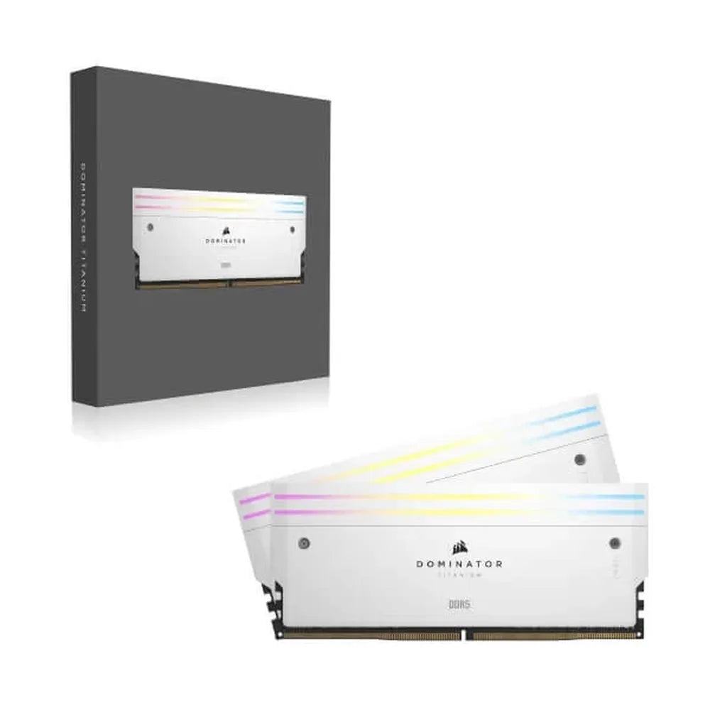 CORSAIR Dominator Titanium RGB 32GB ( 16GB x 2 ) 7200MHz DDR5 RAM (White) ( CL34 )