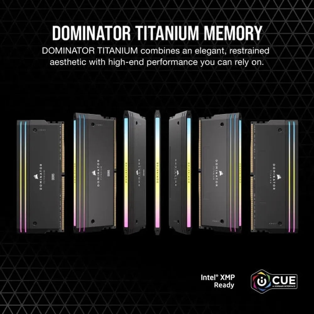 CORSAIR Dominator Titanium RGB 96GB ( 48GB x 2 ) 6600MHz DDR5 RAM (Black) ( CL40 )