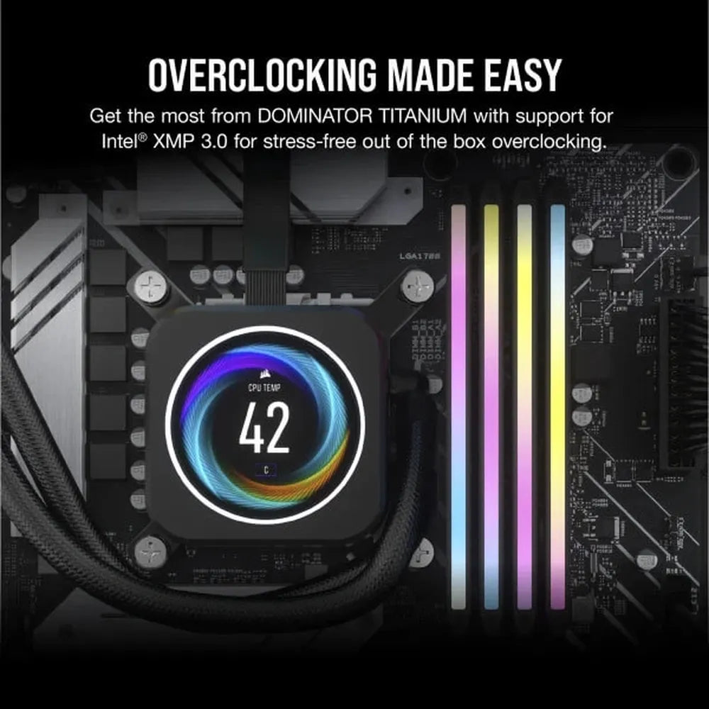 CORSAIR Dominator Titanium RGB 96GB ( 48GB x 2 ) 6600MHz DDR5 RAM (Black) ( CL40 )