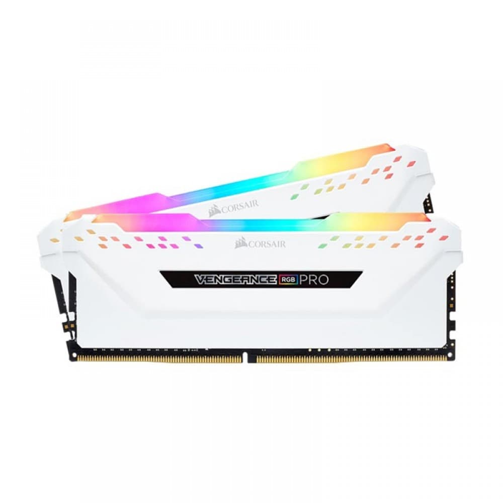 CORSAIR Vengeance RGB Pro 64GB ( 32GBx2 ) 3200MHz DDR4 RAM ( White ) ( CL16 )
