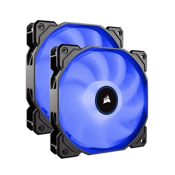 CORSAIR AF140 140mm Blue LED Cabinet Fan (Black) (Twin Pack)