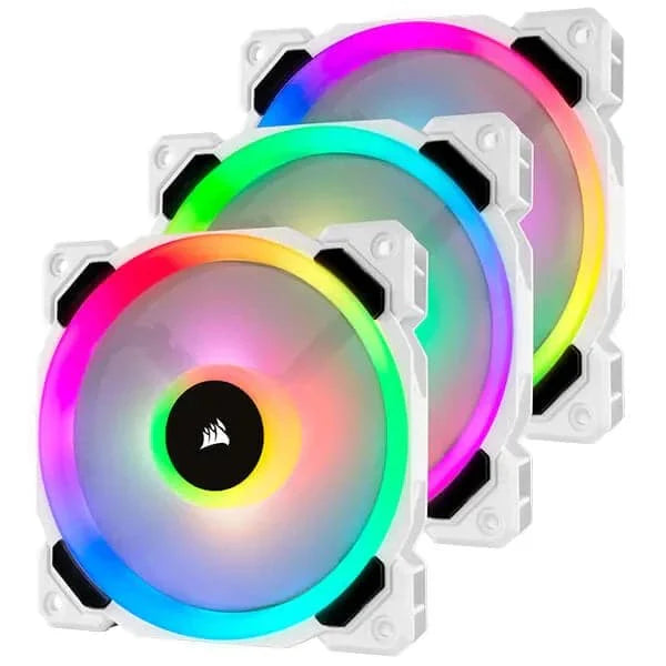 CORSAIR ICUE LL120 120mm RGB Cabinet Fan (White) (Triple-Pack)