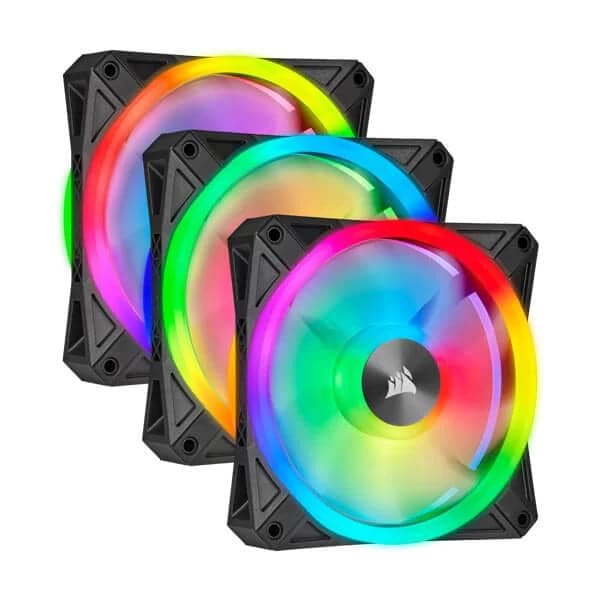 CORSAIR ICUE QL120 120mm RGB Cabinet Fan (Black) (Triple Pack)