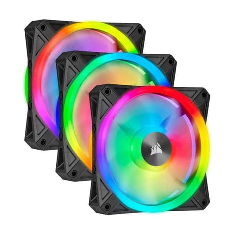 CORSAIR ICUE QL120 120mm RGB Cabinet Fan (Black) (Triple Pack)