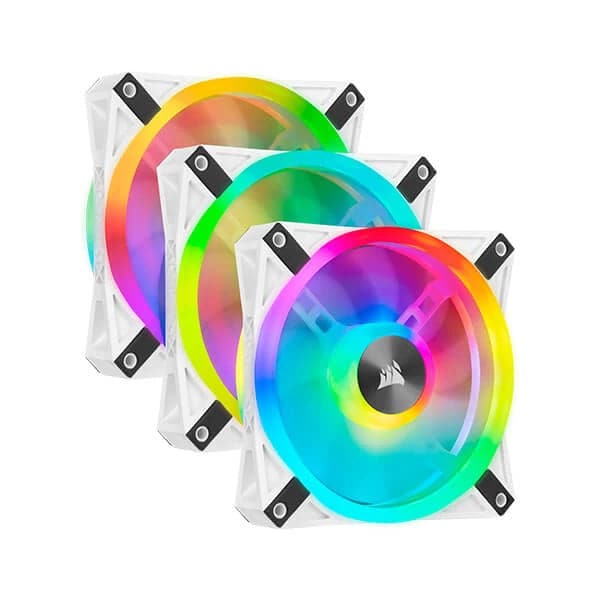 CORSAIR ICUE QL120 120mm RGB Cabinet Fan (White) (Triple-Pack)