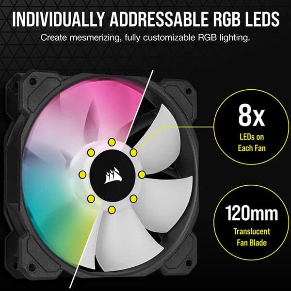 CORSAIR ICUE SP120 120mm RGB Elite Cabinet Fan (Black) (Single Pack)