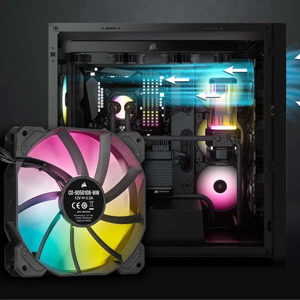 CORSAIR ICUE SP120 120mm RGB Elite Cabinet Fan (Black) (Single Pack)