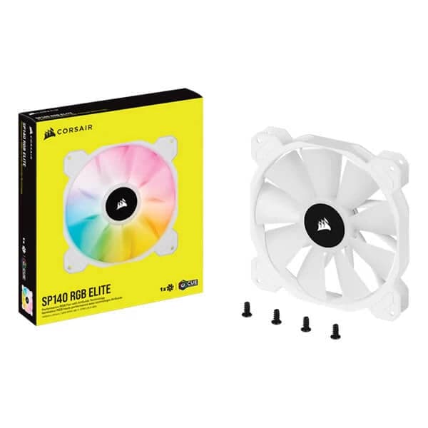CORSAIR ICUE SP140 140mm RGB Elite White Cabinet Fan (White) (Single Pack)