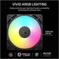 CORSAIR RS120 ARGB 120MM PWM FAN DAISY-CHAIN CONNECTION LOW-NOISE MAGNETIC DOME BEARING SINGLE PACK BLACK