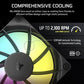CORSAIR RS120 ARGB 120MM PWM FAN DAISY-CHAIN CONNECTION LOW-NOISE MAGNETIC DOME BEARING SINGLE PACK BLACK