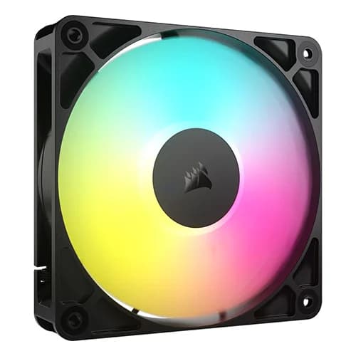 CORSAIR RS120 ARGB 120MM PWM FAN DAISY-CHAIN CONNECTION LOW-NOISE MAGNETIC DOME BEARING SINGLE PACK BLACK