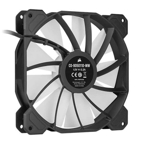 CORSAIR ICUE SP140 140mm RGB Elite White Cabinet Fan (Black) (Single Pack)