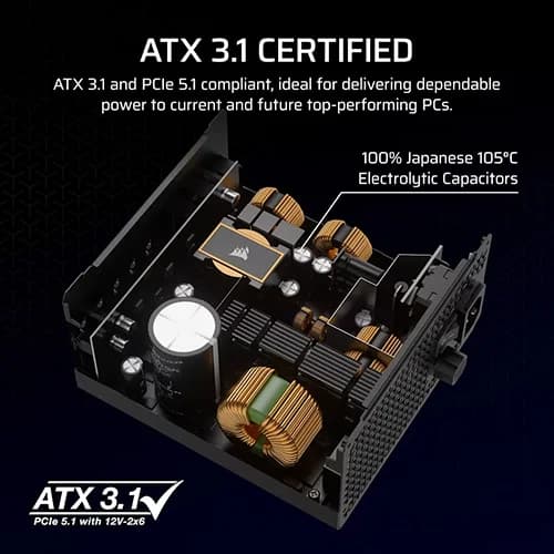 CORSAIR RM850X 850W 80+ Gold ATX 3.1 Fully Modular Power Supply