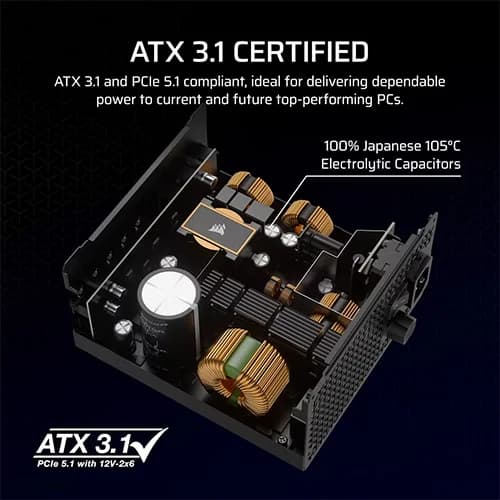 CORSAIR RM1000x 1000W 80+ Gold ATX 3.1 Fully Modular Power Supply