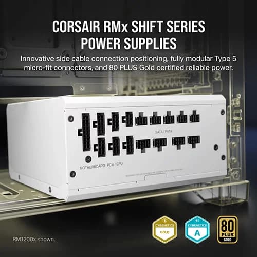 CORSAIR RM1000x Shift 1000W 80+ Gold ATX 3.1 Fully Modular Power Supply ( White )