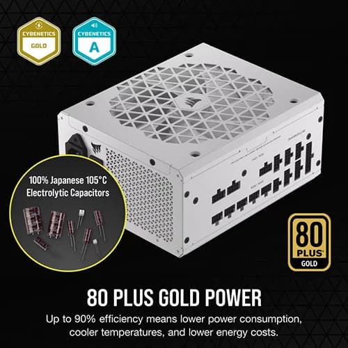 CORSAIR RM1000X SHIFT ATX 3.1 80 PLUS GOLD FULLY MODULAR POWER SUPPLY - WHITE