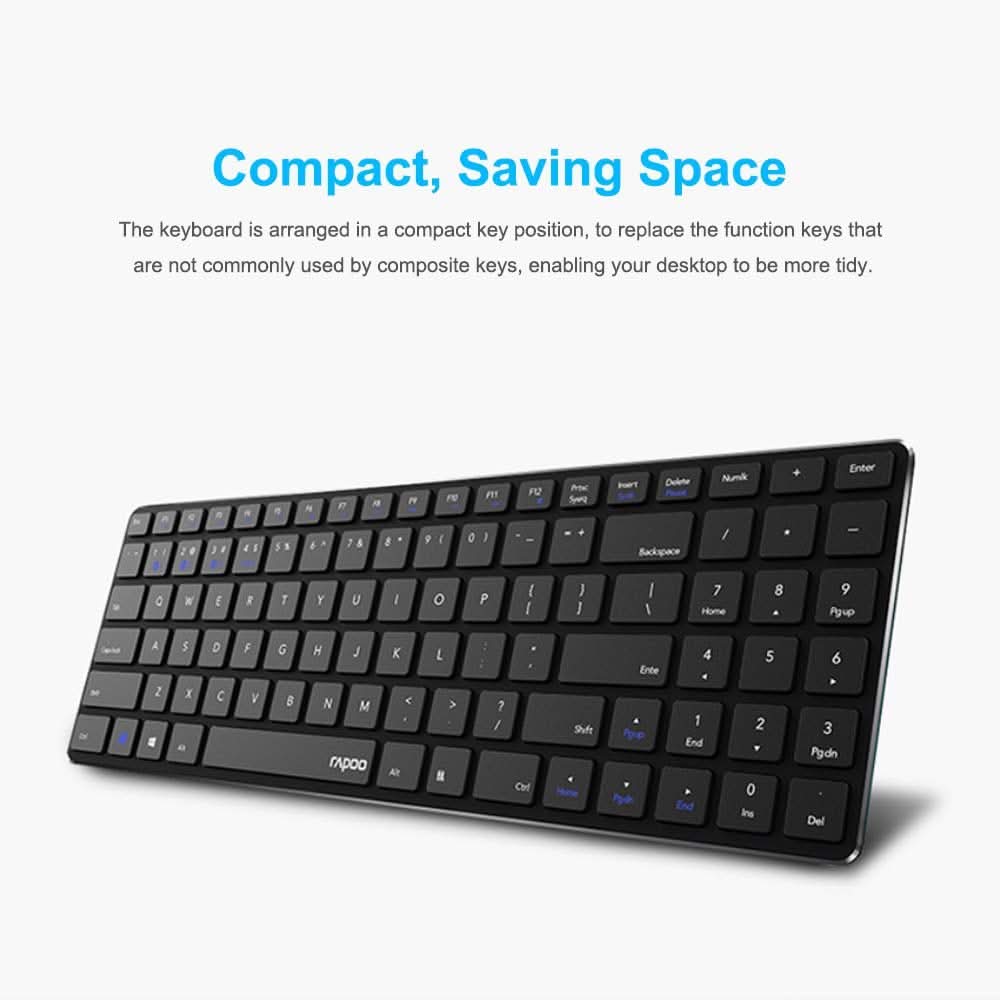 RAPOO 9300M SILENT MULTI-MODE WIRELESS KEYBOARD AND MOUSE COMBO WHITE/BLACK