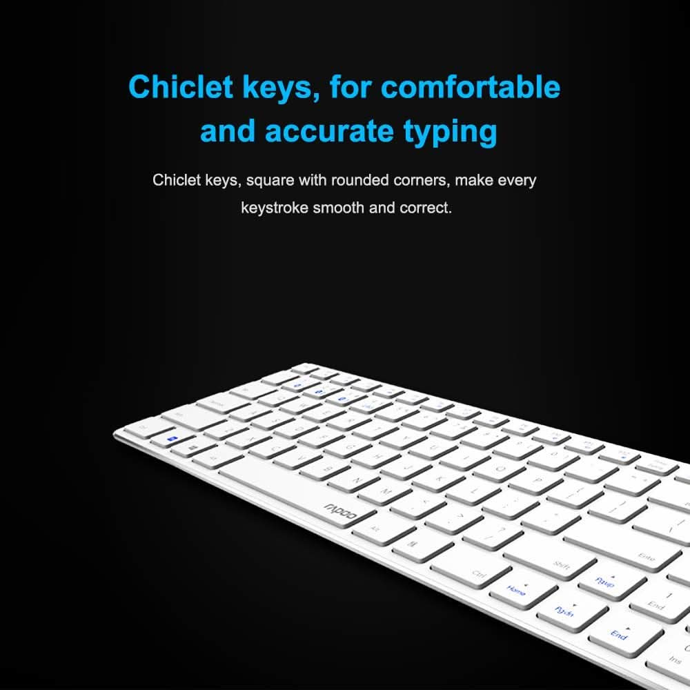 RAPOO 9300M SILENT MULTI-MODE WIRELESS KEYBOARD AND MOUSE COMBO WHITE/BLACK